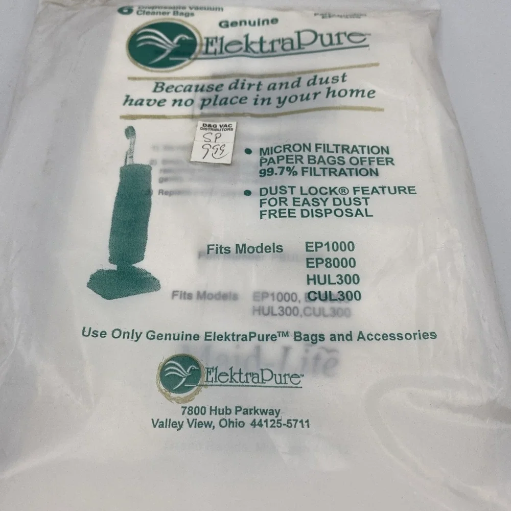 Elektrapure EP1405 Vacuum Sunbeam 410B Paper bags Pack Of 6‎